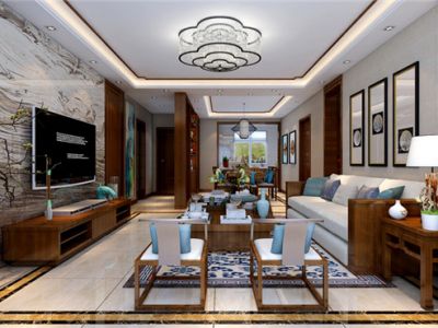 润景·园著170平米四居室新中式风格装修案例