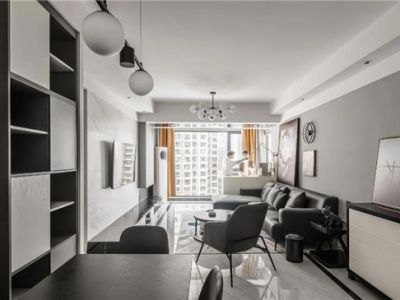 太原国奥城104㎡三居室现代风格装修案例