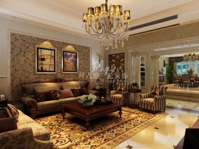 保利海上罗兰欧式风格600平米别墅装修案例