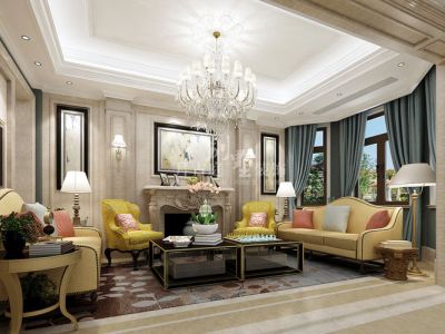 崂山官邸美式风格600平米别墅装修案例