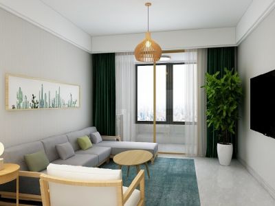 盘龙花园100平米日式简约风三居室装修案例