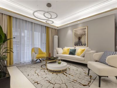 中庚·香山新时代现代风格122平米三居室装修设计图案例