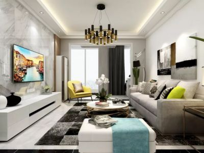 万科海上明月103平现代风格装修案例