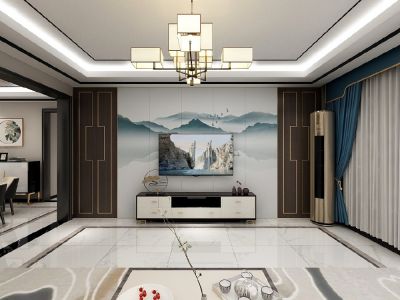 葛洲坝·海棠福湾新中式风格三居装修案例