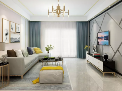 慧谷智立方120平现代三居室装修案例