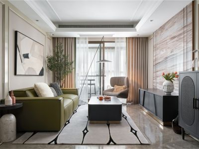 三正半山豪苑118平米现代轻奢风格三居室装修案例