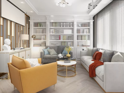 恒大城120平米法式轻奢风格三居室装修案例