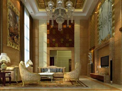蓝山锦湾420平米别墅欧式奢华风格装修案例