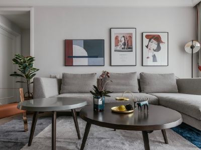 蓝润·春风林语现代风格102平米三居室装修设计图案例