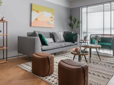 保利·大国璟现代风格96平米三居室装修效果图案例