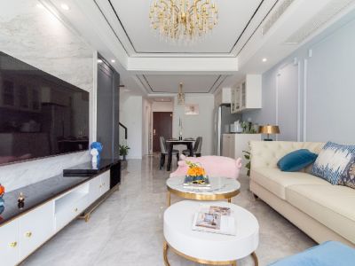 美的时代城104平米现代轻奢三居装修案例