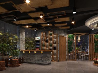 1300平中式风格餐饮店装修设计案例
