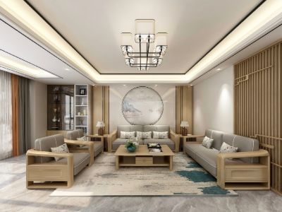 葫芦溪新城新中式风格三居装修案例