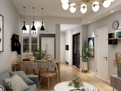 和泓南山道80平米北欧风格二居室装修案例