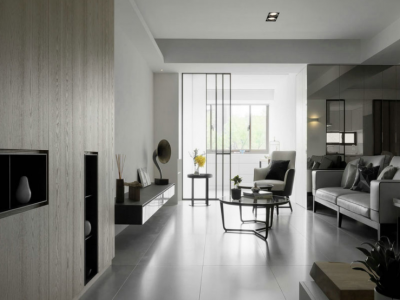 保利鑫城95平现代简约二居装修案例