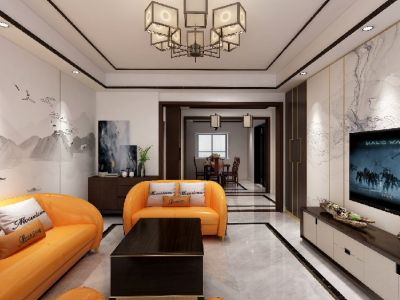 宝信润山130平混搭三居室装修案例