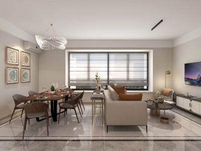 君廷湖畔107平现代风三居室装修案例