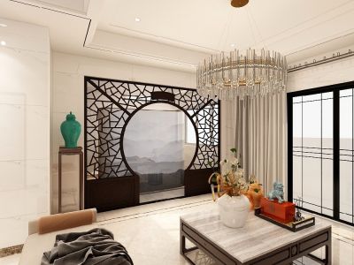 金泰尚城95平中式三居室装修案例