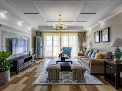 玺园小区143㎡三居室现代美式装修案例