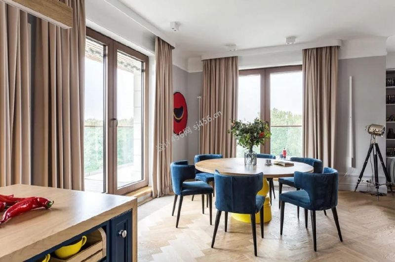 115平米北欧风格三居室餐厅背景墙装修效果图