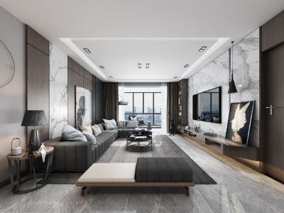 大华锦绣华城118㎡三居室现代风格装修案例