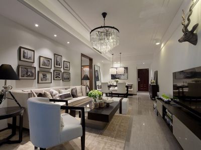 复地昆玉国际三居室118平现代风格装修案例