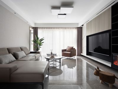 保利海上罗兰现代风格115平米三居室装修案例