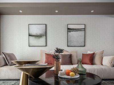 绿地理想城140平现代简约二居装修案例