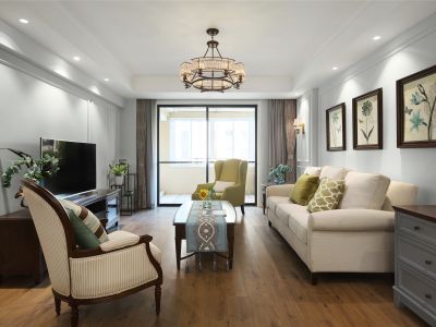 工贸新天地美式风格106平米三室两厅装修案例