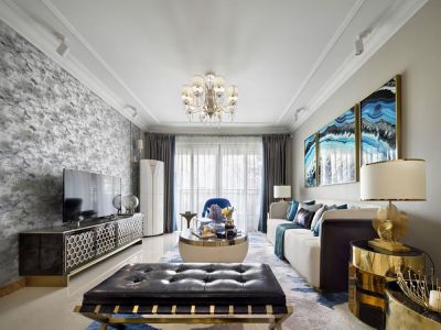 保利中环广场三居室124方现代风格装修案例