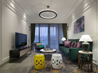 百强世纪城新古典风格118平米三居室装修案例