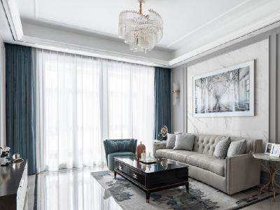 绿地·四季印象现代风格123平米三居室设计效果图案例