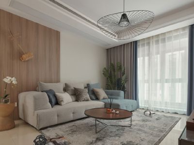 鸿升凯旋天地现代风格143平米三居室装修设计图案例