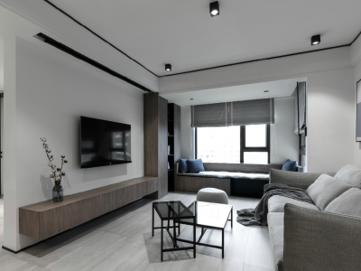 鸿通伴山半岛简约风格146平米四居室装修设计图案例