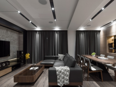 绿地·悦麓名邸现代风格102平米三室装修设计图案例