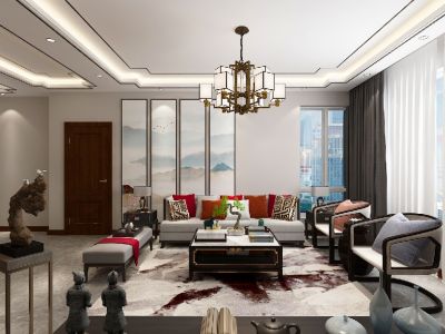 金泰名城100平米中式三居室装修案例