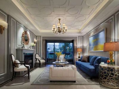 中欣楚天郡府三居126方欧式风格装修案例