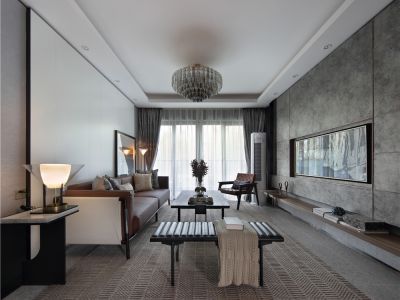 西宁万科城116平米新中式风格装修案例