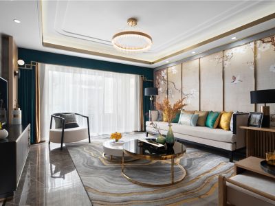 城北国际村129平米新中式风格装修案例