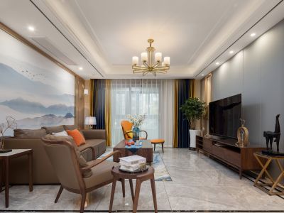 三和翠雍星城146平米新中式风格装修案例