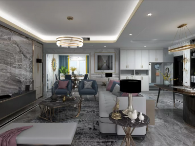 荣府第1城135平米美式风格装修案例