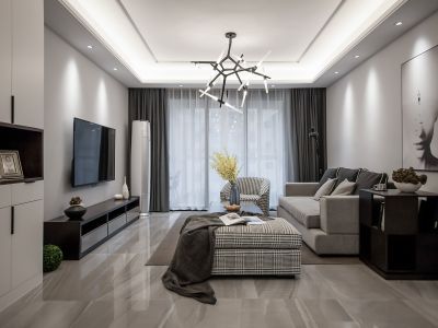 松泰华庭现代风格142平米三室两厅装修案例