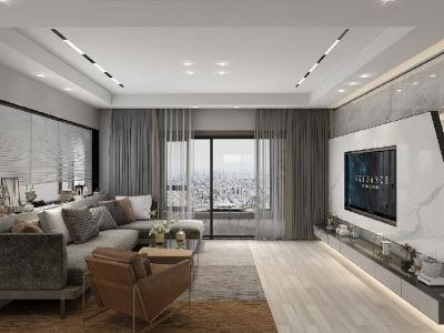 中建幸福城133平米现代简约风格三居室装修案例