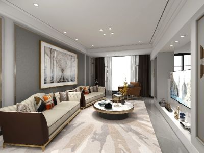 路桥水澜山220平米现代简约风格四居室装修案例