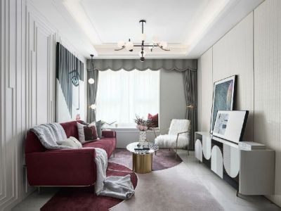 海洋明珠80平二居室现代轻奢装修案例