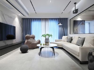 青城国际110㎡三居室现代风格装修案例