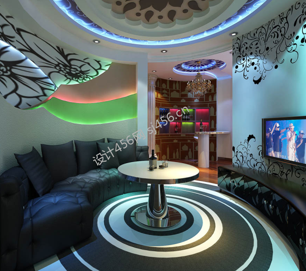 600平米大型现代KVV包间沙发装修效果图