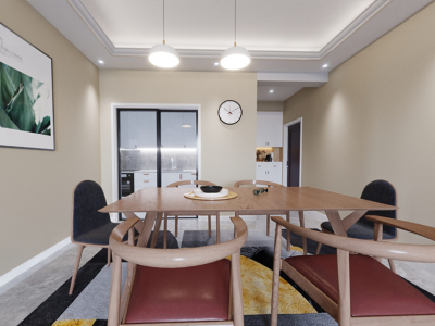 莲城一号现代简欧风格117平米装修案例