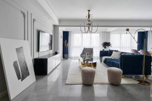 [邢台安美装饰公司]145平米绝美现代轻奢风格装修效果图，感受复古摩登精致生活