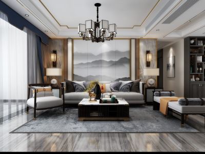 越秀星汇品峰三居125方现代风格装修案例